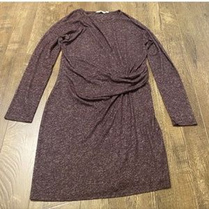 Athleta Solitude Ruched Long Sleeve Knit Dress Size Large